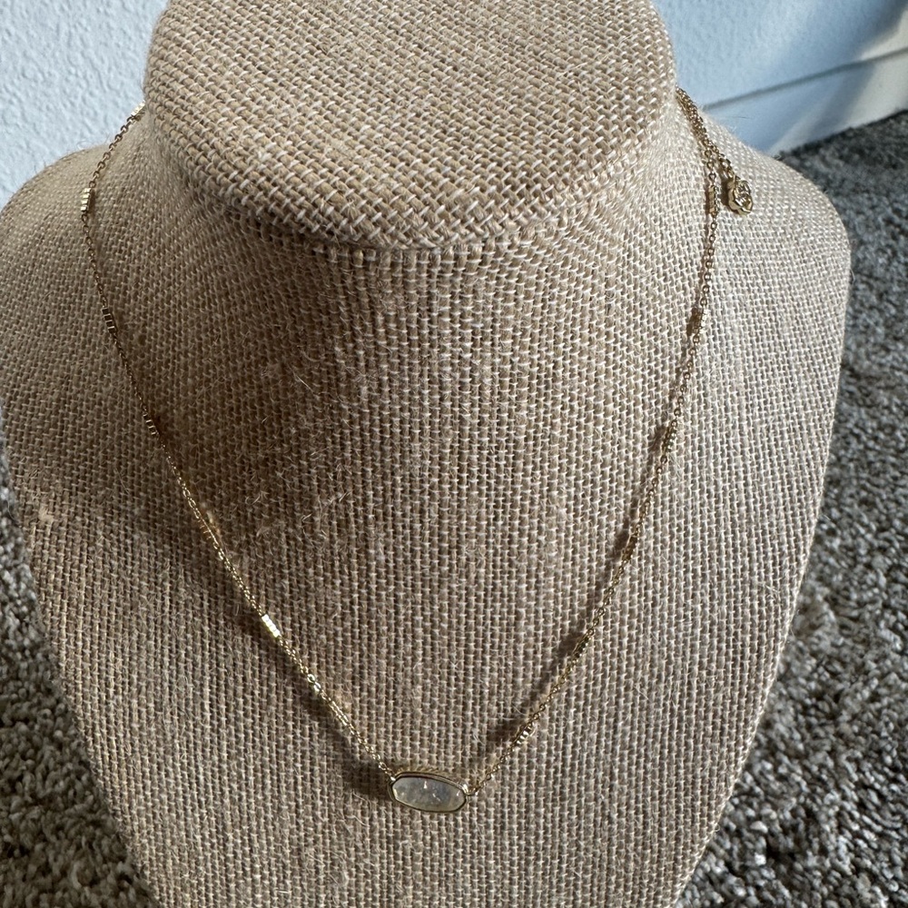 Kendra Scott Gold Necklace with White Stone